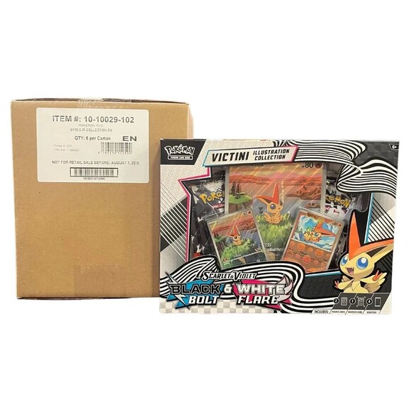 Pokemon Scarlet & Violet Unova Victini Illustration Collection Box - 6 Box Case - Picture 1 of 1